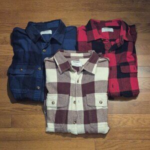 Men's Plaid Flannel Shirt Bundle (Pack of 3)